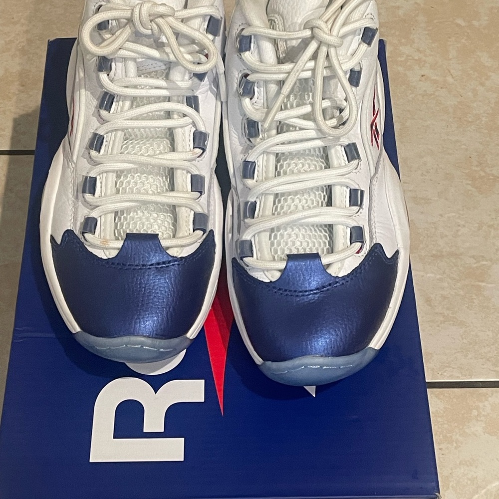 Reebok White and Blue Sneakers